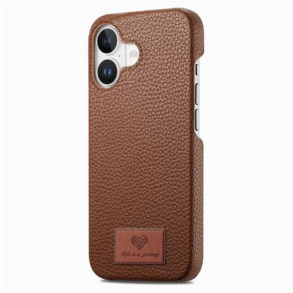 Y5 For iPhone 16 Plus Case Litchi Texture Leather+TPU Slim Phone Cover