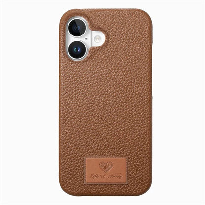 Y5 For iPhone 16 Plus Case Litchi Texture Leather+TPU Slim Phone Cover