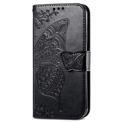 For iPhone 16 Pro Max Case PU Leather Wallet Phone Cover Butterfly Pattern