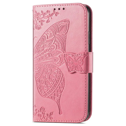 For iPhone 16 Pro Max Case PU Leather Wallet Phone Cover Butterfly Pattern