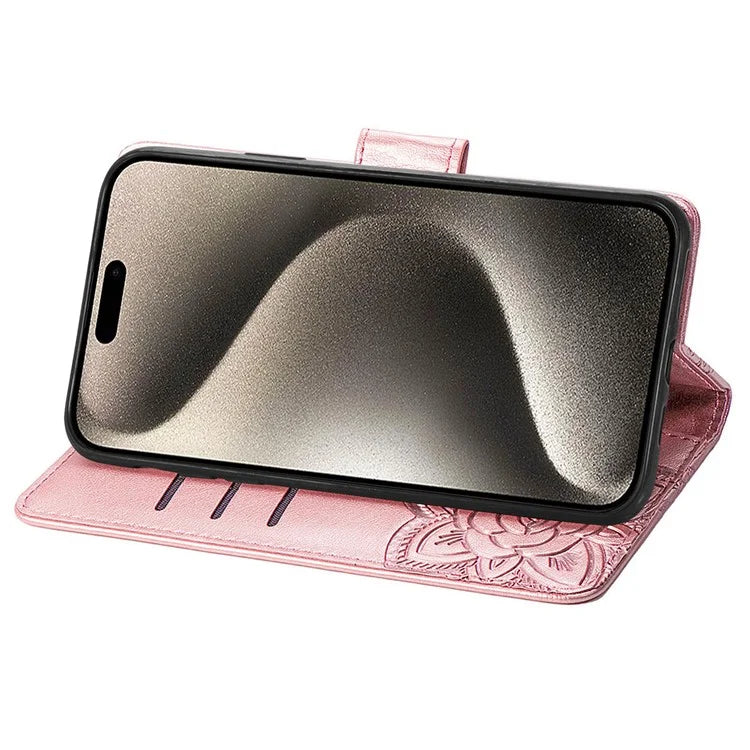 For iPhone 16 Pro Max Case PU Leather Wallet Phone Cover Butterfly Pattern