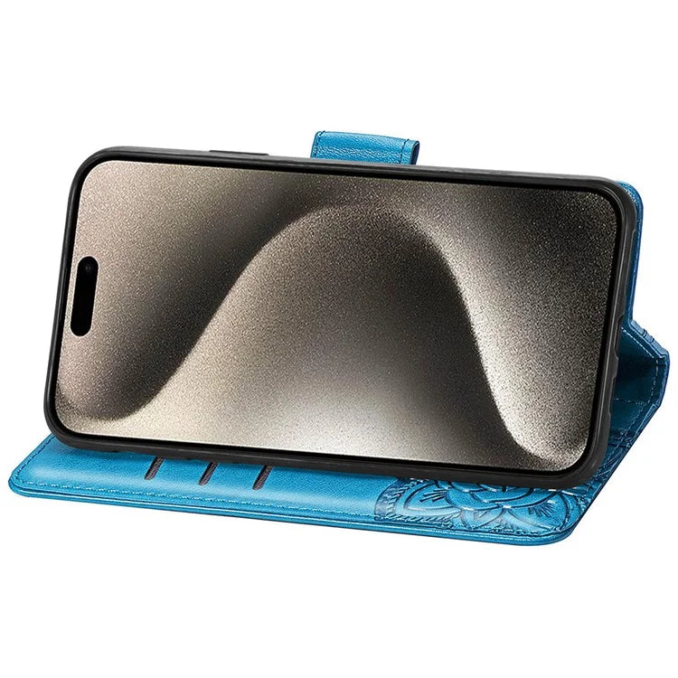 For iPhone 16 Pro Max Case PU Leather Wallet Phone Cover Butterfly Pattern