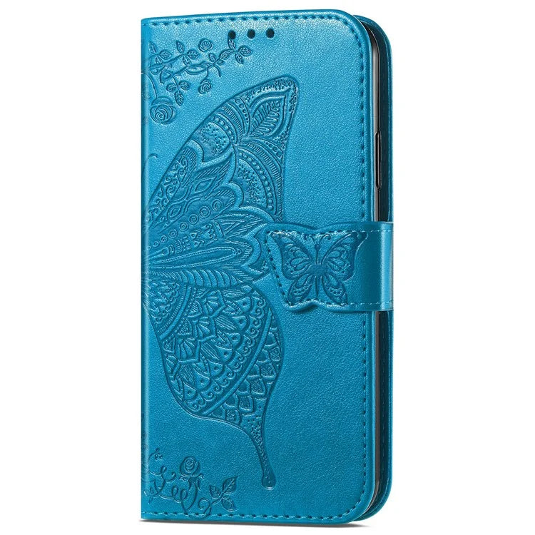 For iPhone 16 Pro Max Case PU Leather Wallet Phone Cover Butterfly Pattern