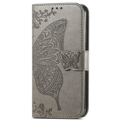 For iPhone 16 Pro Max Case PU Leather Wallet Phone Cover Butterfly Pattern