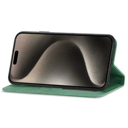 For iPhone 16 Pro Max Case Skin Touch Feeling Leather Wallet Phone Cover Magnetic Absorption