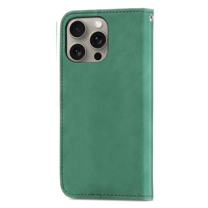 For iPhone 16 Pro Max Case Skin Touch Feeling Leather Wallet Phone Cover Magnetic Absorption