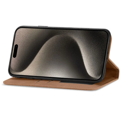 For iPhone 16 Pro Max Case Skin Touch Feeling Leather Wallet Phone Cover Magnetic Absorption