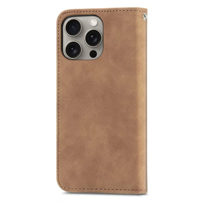 For iPhone 16 Pro Max Case Skin Touch Feeling Leather Wallet Phone Cover Magnetic Absorption