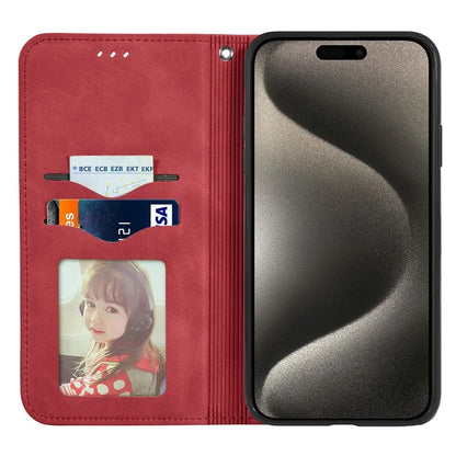 For iPhone 16 Pro Max Case Skin Touch Feeling Leather Wallet Phone Cover Magnetic Absorption
