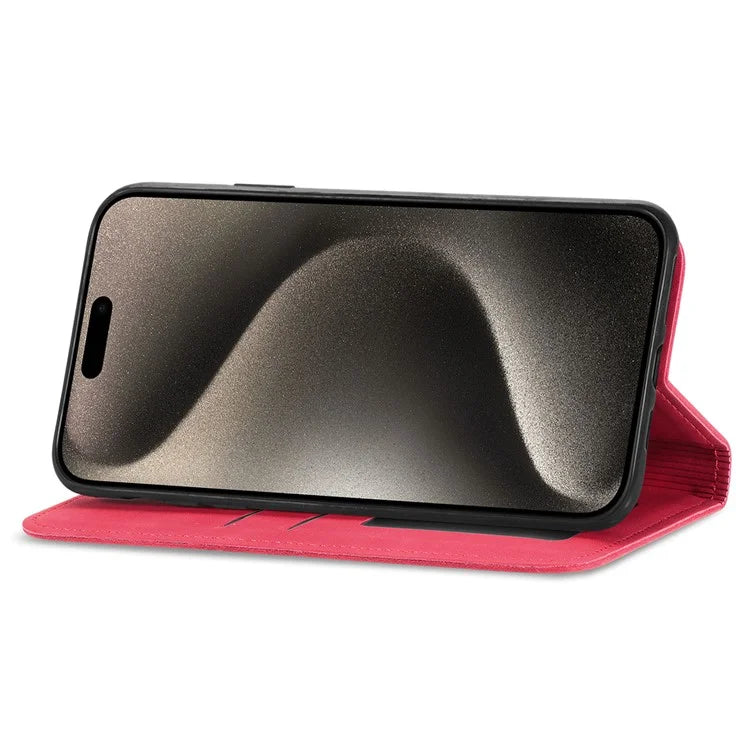 For iPhone 16 Pro Max Case Skin Touch Feeling Leather Wallet Phone Cover Magnetic Absorption