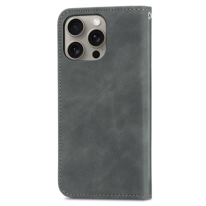 For iPhone 16 Pro Max Case Skin Touch Feeling Leather Wallet Phone Cover Magnetic Absorption