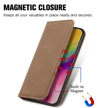 For iPhone 16 Case Skin Touch Feeling Leather Phone Cover Magnetic Absorption