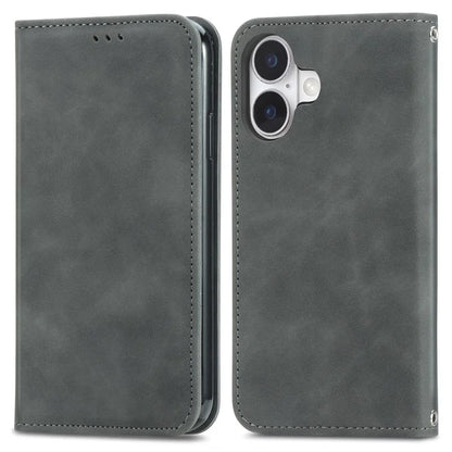 For iPhone 16 Case Skin Touch Feeling Leather Phone Cover Magnetic Absorption