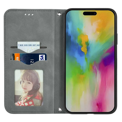 For iPhone 16 Case Skin Touch Feeling Leather Phone Cover Magnetic Absorption