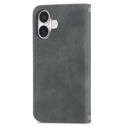 For iPhone 16 Case Skin Touch Feeling Leather Phone Cover Magnetic Absorption