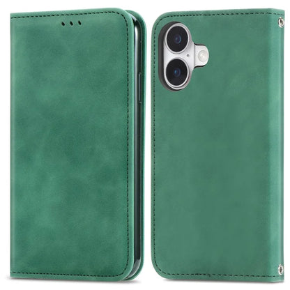 For iPhone 16 Case Skin Touch Feeling Leather Phone Cover Magnetic Absorption
