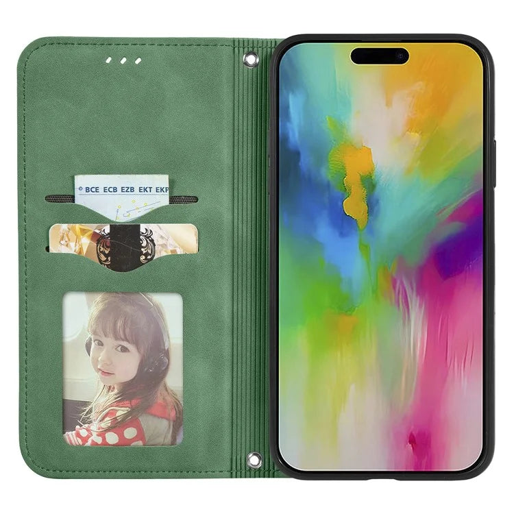 For iPhone 16 Case Skin Touch Feeling Leather Phone Cover Magnetic Absorption