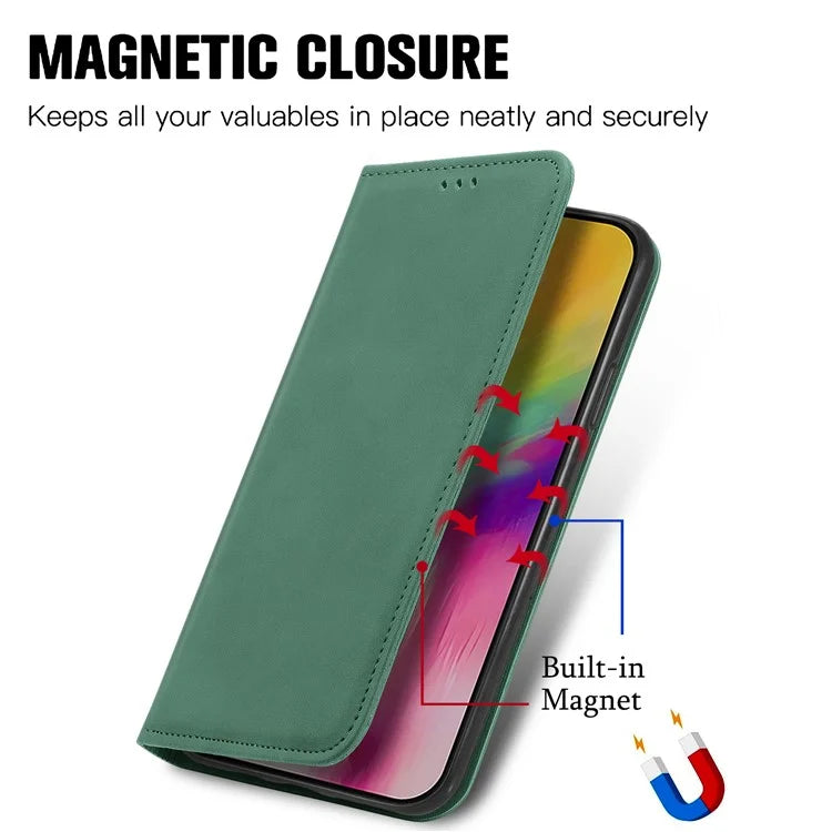 For iPhone 16 Case Skin Touch Feeling Leather Phone Cover Magnetic Absorption