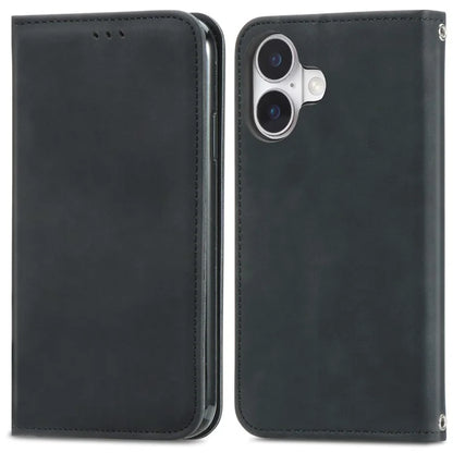 For iPhone 16 Case Skin Touch Feeling Leather Phone Cover Magnetic Absorption