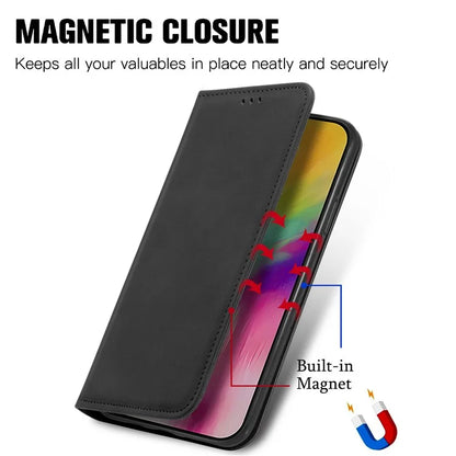 For iPhone 16 Case Skin Touch Feeling Leather Phone Cover Magnetic Absorption