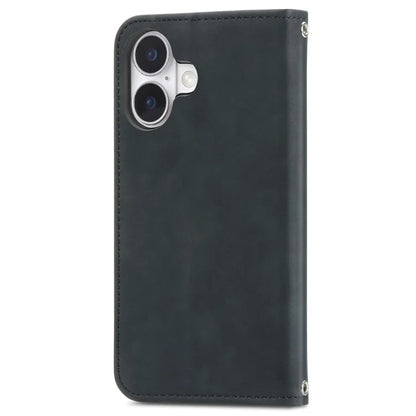For iPhone 16 Case Skin Touch Feeling Leather Phone Cover Magnetic Absorption