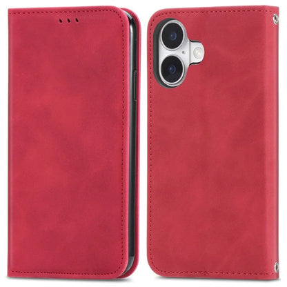 For iPhone 16 Case Skin Touch Feeling Leather Phone Cover Magnetic Absorption