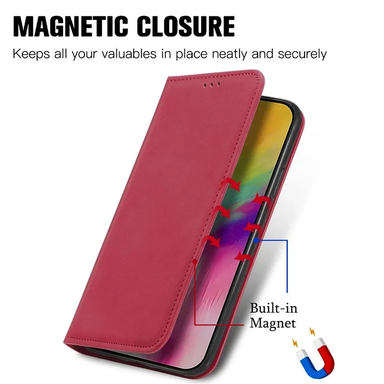 For iPhone 16 Case Skin Touch Feeling Leather Phone Cover Magnetic Absorption