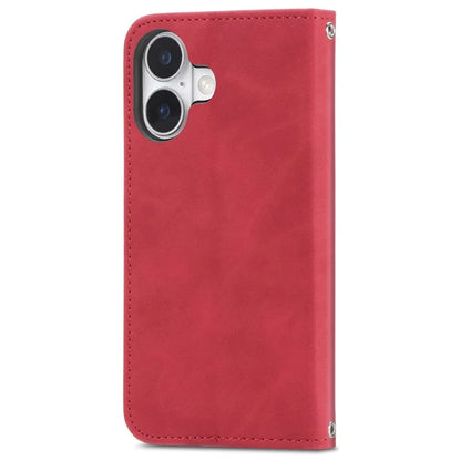 For iPhone 16 Case Skin Touch Feeling Leather Phone Cover Magnetic Absorption