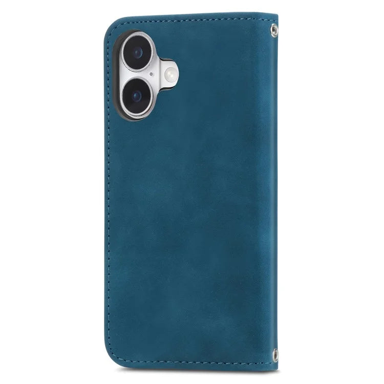 For iPhone 16 Case Skin Touch Feeling Leather Phone Cover Magnetic Absorption