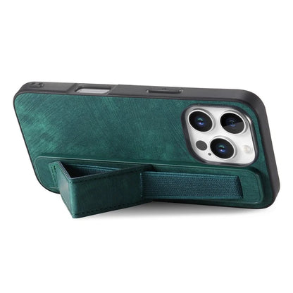 D11 For iPhone 16 Pro Max Case Wristband Leather + TPU Phone Cover