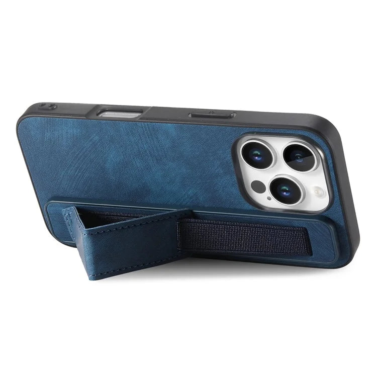 D11 For iPhone 16 Pro Max Case Wristband Leather + TPU Phone Cover