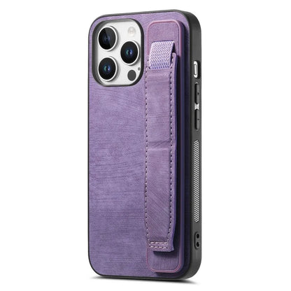 D11 For iPhone 16 Pro Max Case Wristband Leather + TPU Phone Cover