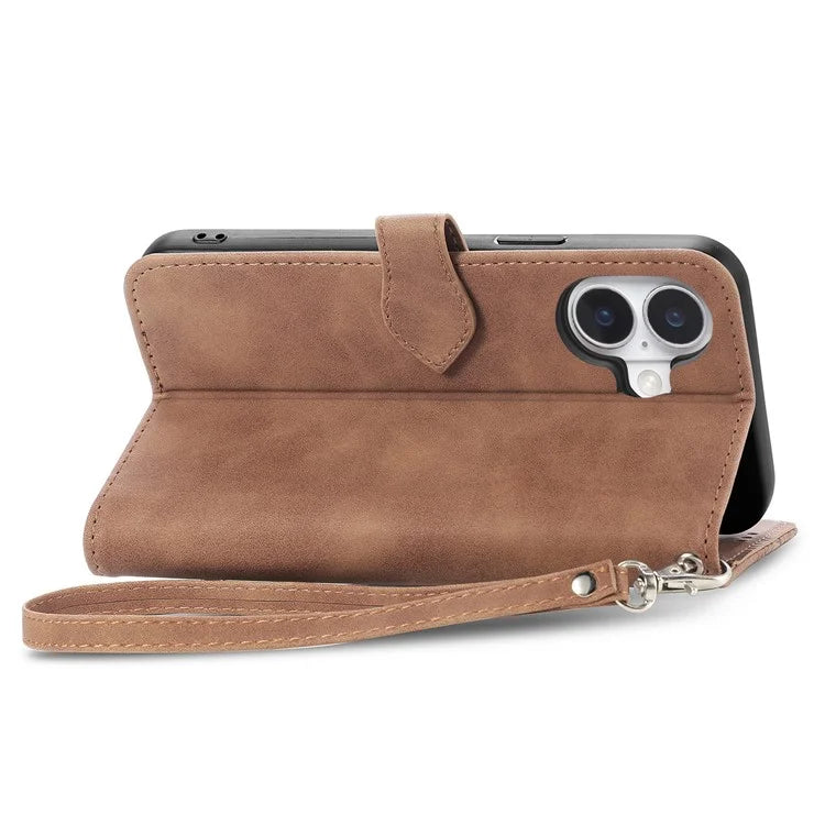 For iPhone 16 Case Zipper Wallet PU Leather Flower Imprint Phone Cover