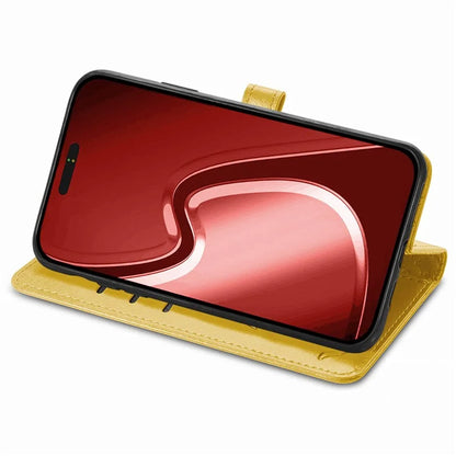 For iPhone 16 Pro Case Leather Wallet Flip Phone Cover Cute Cat Dog Pattern