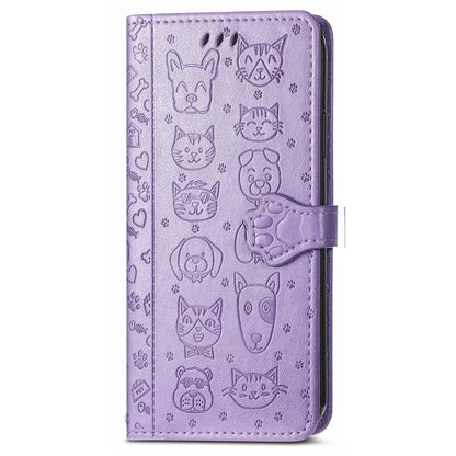 For iPhone 16 Pro Case Leather Wallet Flip Phone Cover Cute Cat Dog Pattern