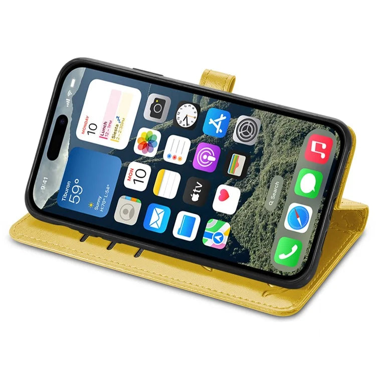 For iPhone 16 Plus Case Leather Wallet Flip Phone Cover Cute Cat Dog Pattern