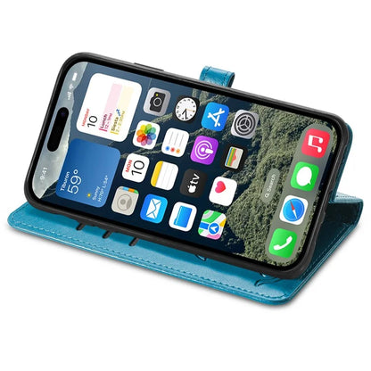 For iPhone 16 Plus Case Leather Wallet Flip Phone Cover Cute Cat Dog Pattern