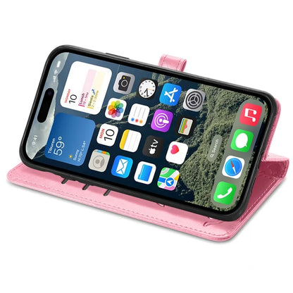 For iPhone 16 Plus Case Leather Wallet Flip Phone Cover Cute Cat Dog Pattern