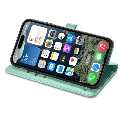 For iPhone 16 Plus Case Leather Wallet Flip Phone Cover Cute Cat Dog Pattern