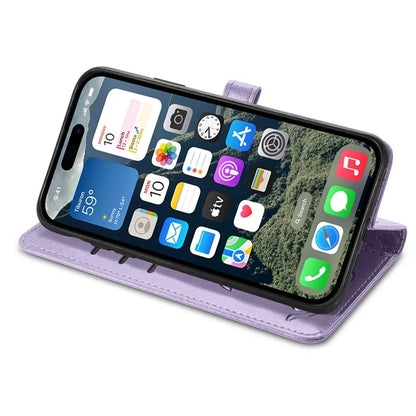 For iPhone 16 Plus Case Leather Wallet Flip Phone Cover Cute Cat Dog Pattern