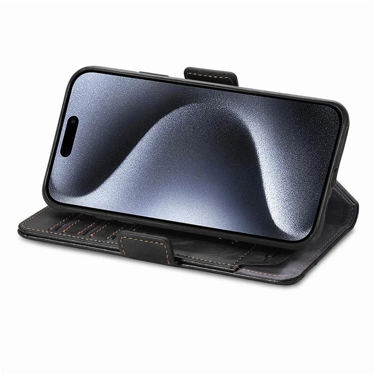 CASENEO 002 Series For iPhone 16 Pro Max Case Stand Wallet Splicing PU Leather Cover