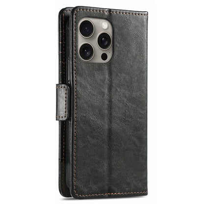 CASENEO 002 Series For iPhone 16 Pro Max Case Stand Wallet Splicing PU Leather Cover