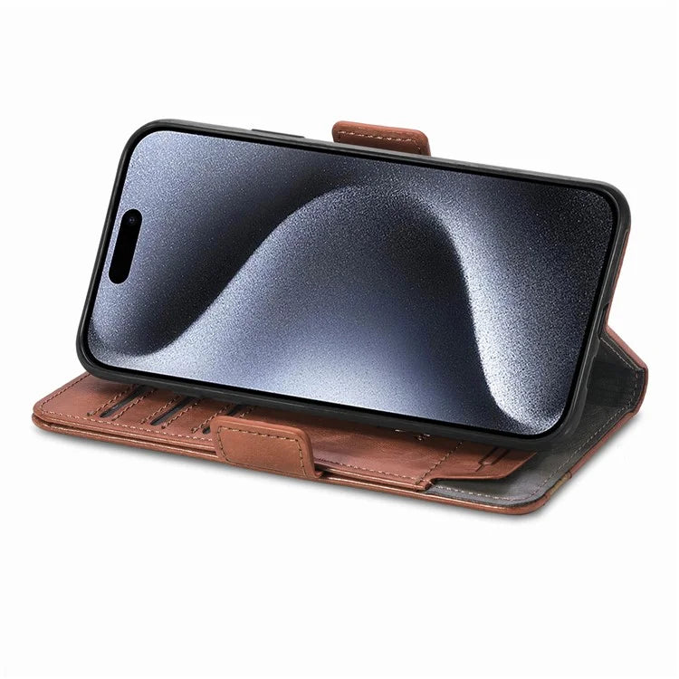 CASENEO 002 Series For iPhone 16 Pro Max Case Stand Wallet Splicing PU Leather Cover