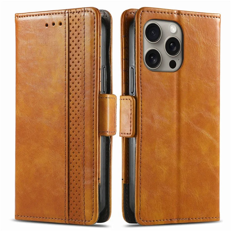 CASENEO 002 Series For iPhone 16 Pro Max Case Stand Wallet Splicing PU Leather Cover