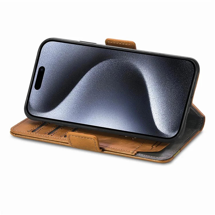 CASENEO 002 Series For iPhone 16 Pro Max Case Stand Wallet Splicing PU Leather Cover