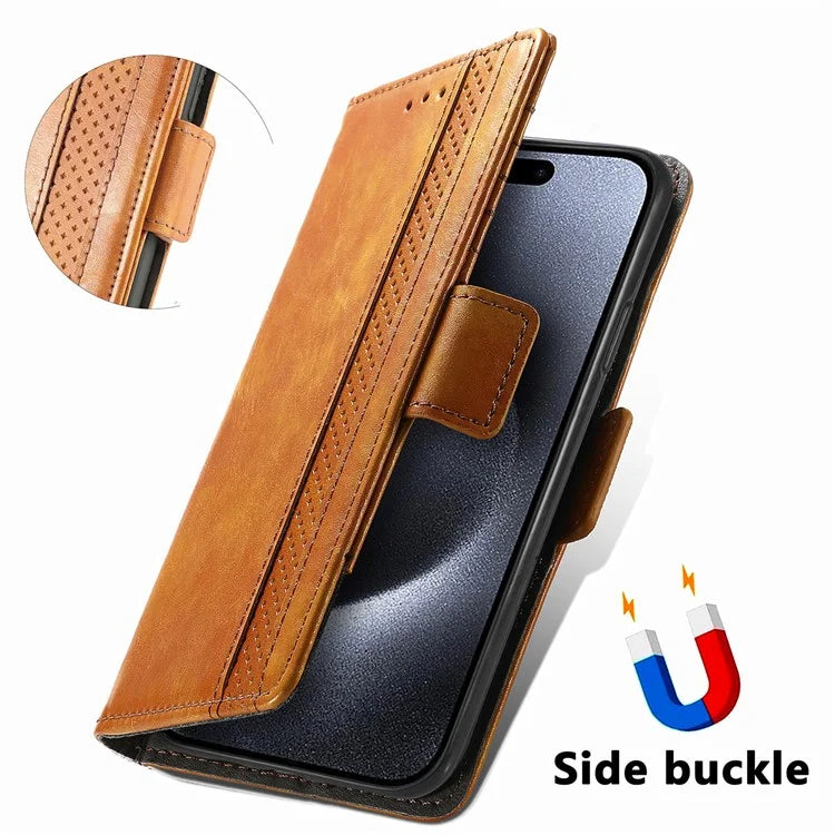 CASENEO 002 Series For iPhone 16 Pro Max Case Stand Wallet Splicing PU Leather Cover