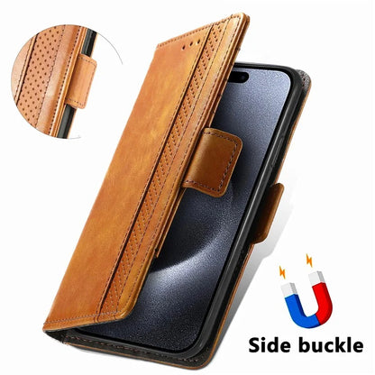 CASENEO 002 Series For iPhone 16 Pro Max Case Stand Wallet Splicing PU Leather Cover