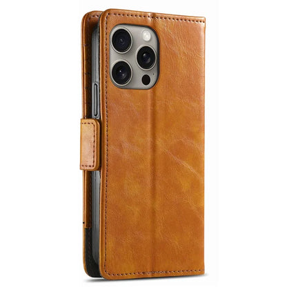 CASENEO 002 Series For iPhone 16 Pro Max Case Stand Wallet Splicing PU Leather Cover