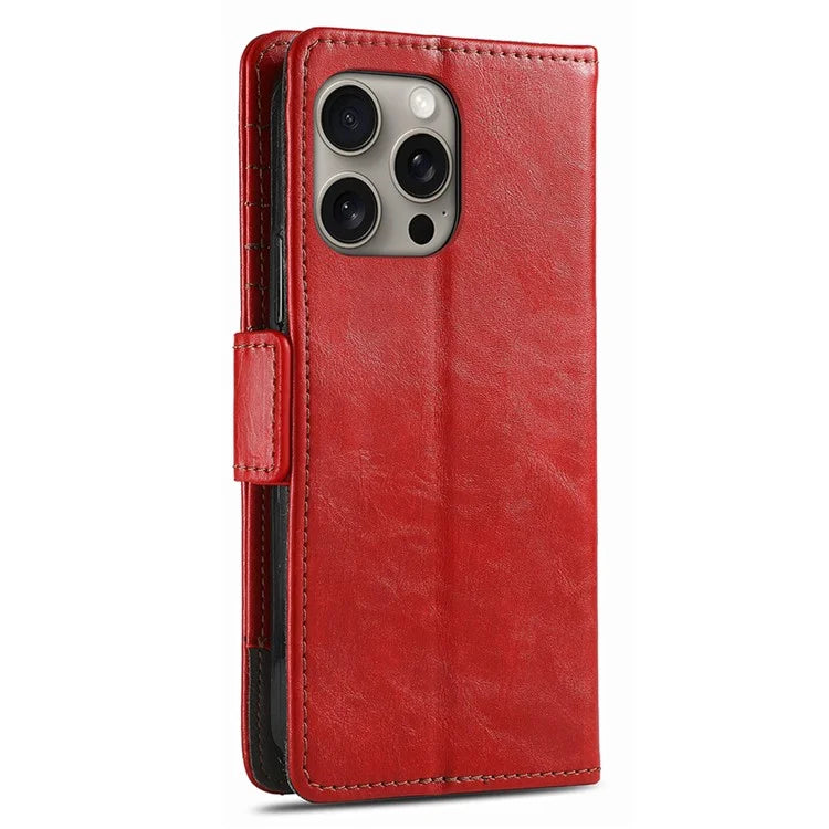 CASENEO 002 Series For iPhone 16 Pro Max Case Stand Wallet Splicing PU Leather Cover