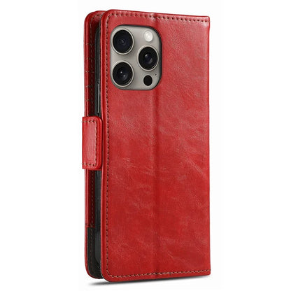 CASENEO 002 Series For iPhone 16 Pro Max Case Stand Wallet Splicing PU Leather Cover